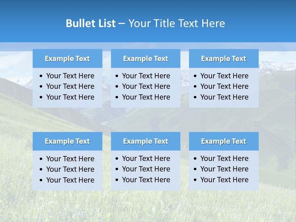 A Green Field With Mountains In The Background PowerPoint Template