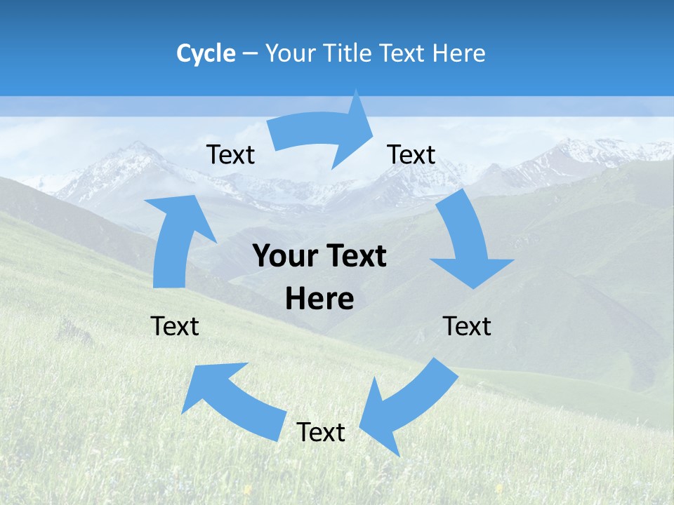 A Green Field With Mountains In The Background PowerPoint Template