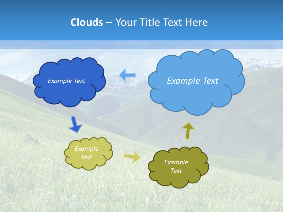A Green Field With Mountains In The Background PowerPoint Template