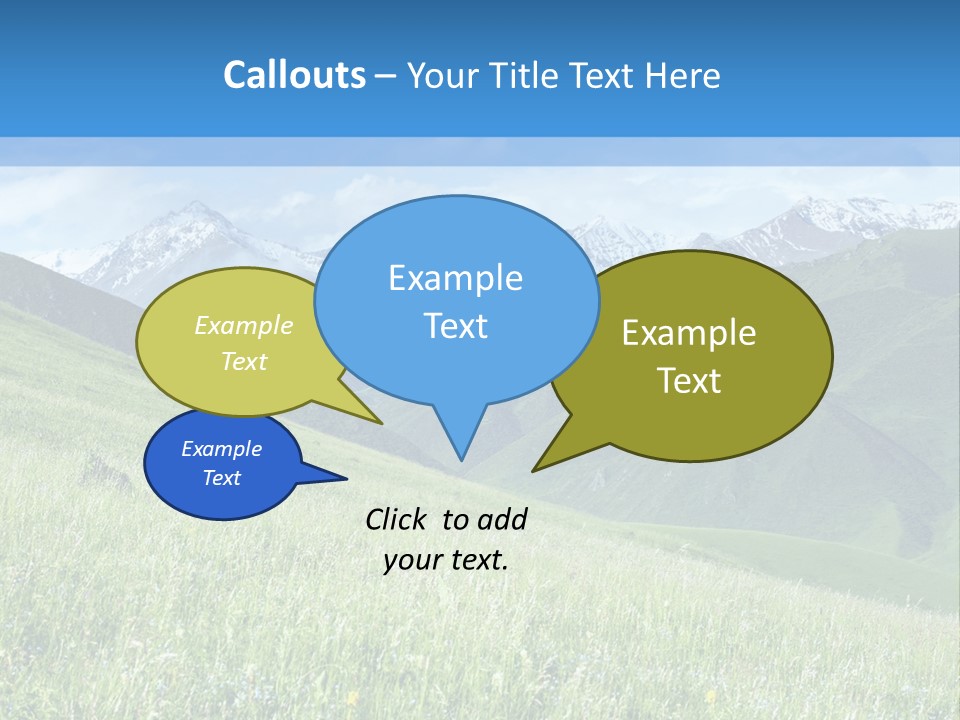 A Green Field With Mountains In The Background PowerPoint Template