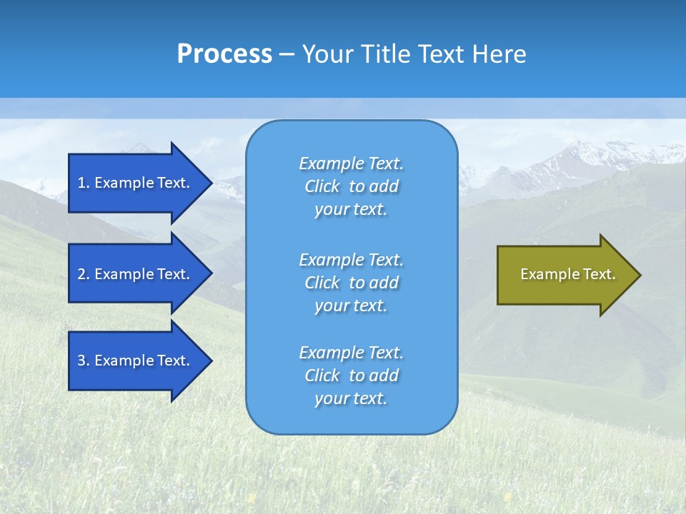 A Green Field With Mountains In The Background PowerPoint Template