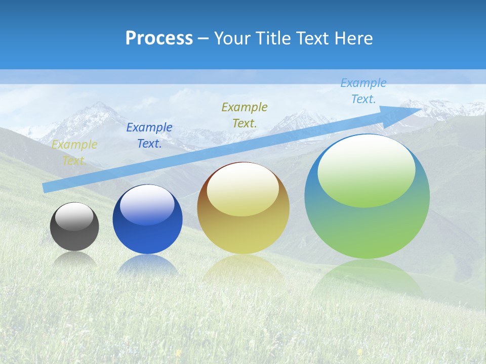 A Green Field With Mountains In The Background PowerPoint Template