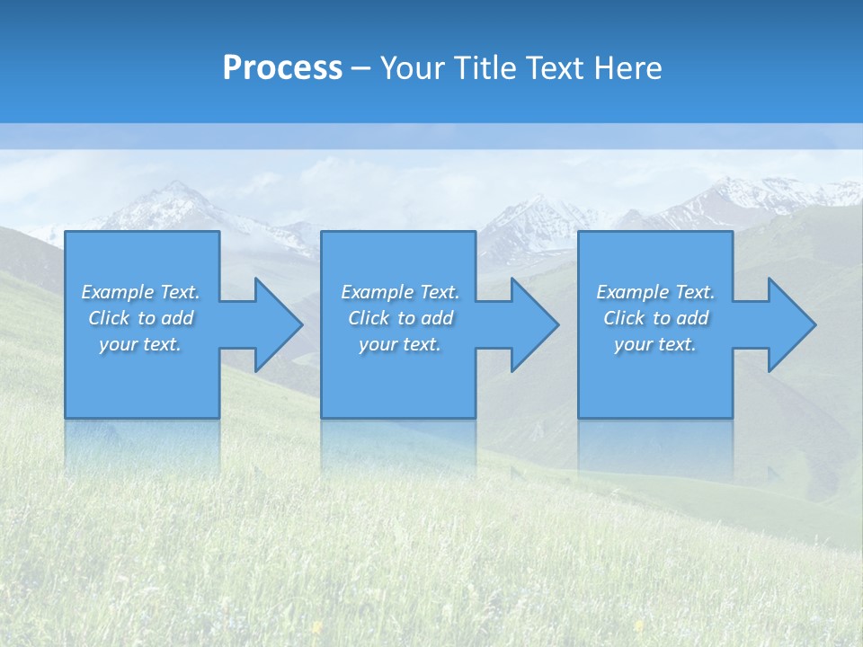 A Green Field With Mountains In The Background PowerPoint Template