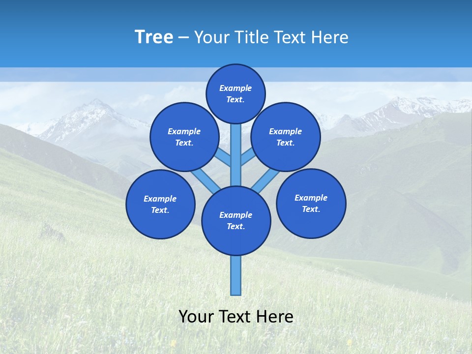 A Green Field With Mountains In The Background PowerPoint Template