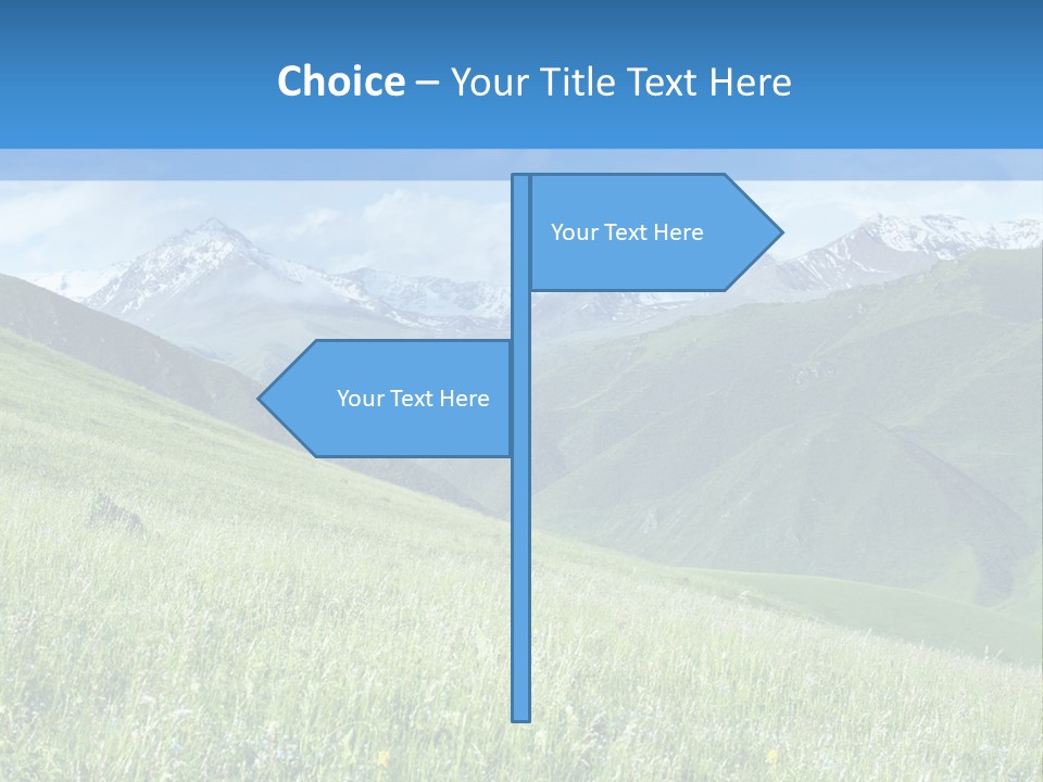 A Green Field With Mountains In The Background PowerPoint Template