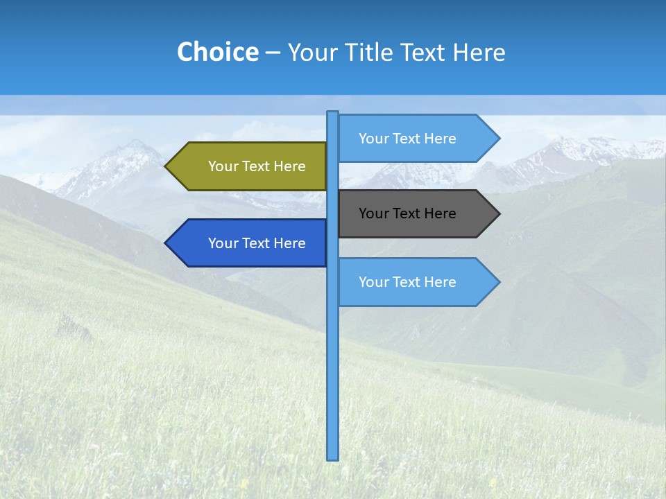 A Green Field With Mountains In The Background PowerPoint Template