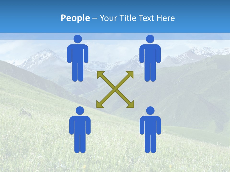 A Green Field With Mountains In The Background PowerPoint Template
