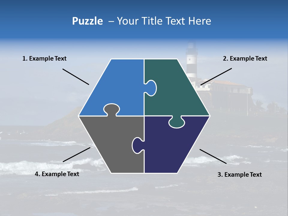 A Lighthouse Sitting On Top Of A Green Hill Next To The Ocean PowerPoint Template