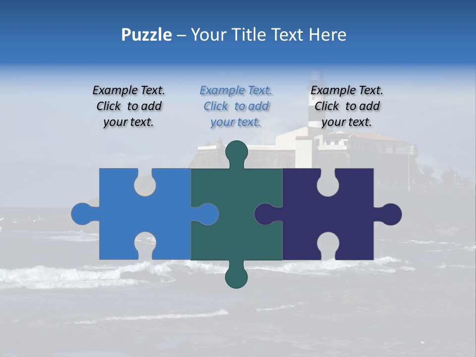 A Lighthouse Sitting On Top Of A Green Hill Next To The Ocean PowerPoint Template