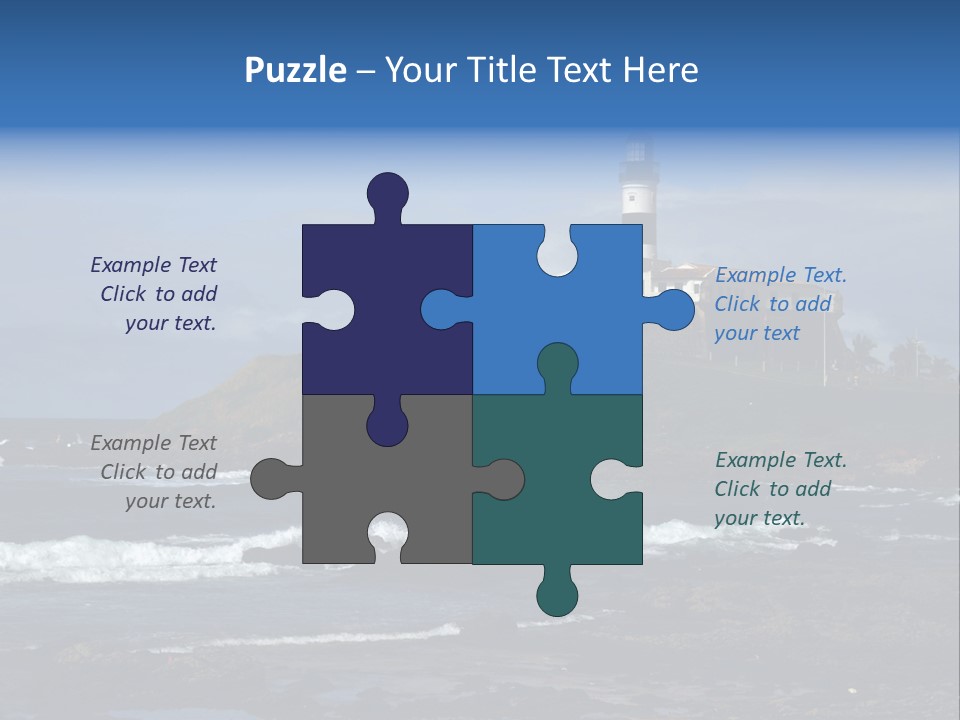 A Lighthouse Sitting On Top Of A Green Hill Next To The Ocean PowerPoint Template