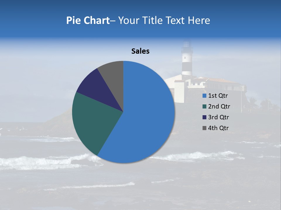 A Lighthouse Sitting On Top Of A Green Hill Next To The Ocean PowerPoint Template