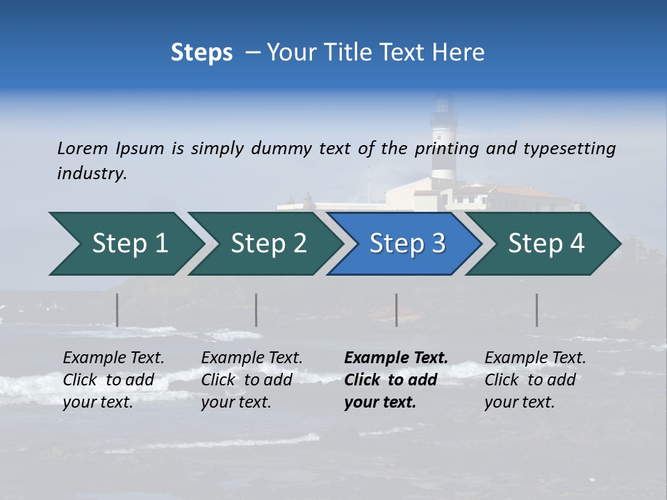 A Lighthouse Sitting On Top Of A Green Hill Next To The Ocean PowerPoint Template