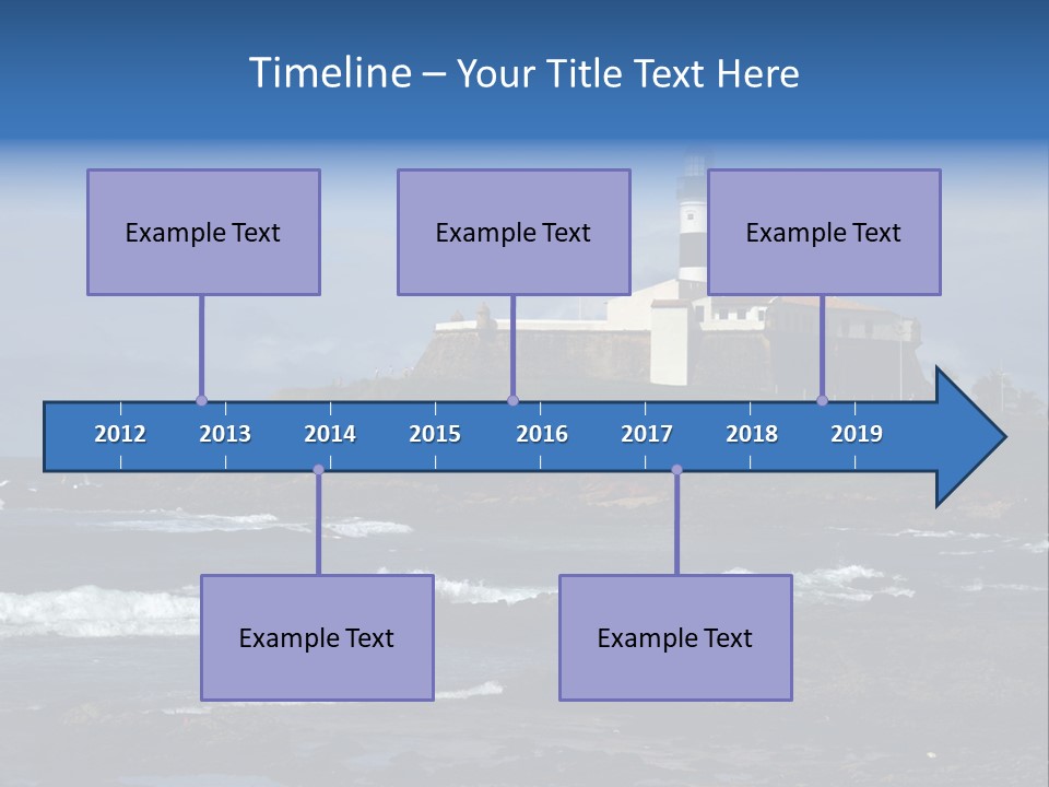 A Lighthouse Sitting On Top Of A Green Hill Next To The Ocean PowerPoint Template