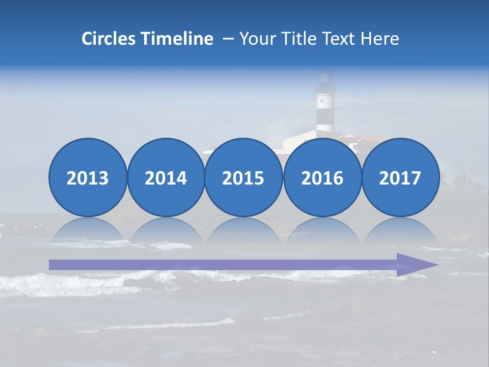 A Lighthouse Sitting On Top Of A Green Hill Next To The Ocean PowerPoint Template