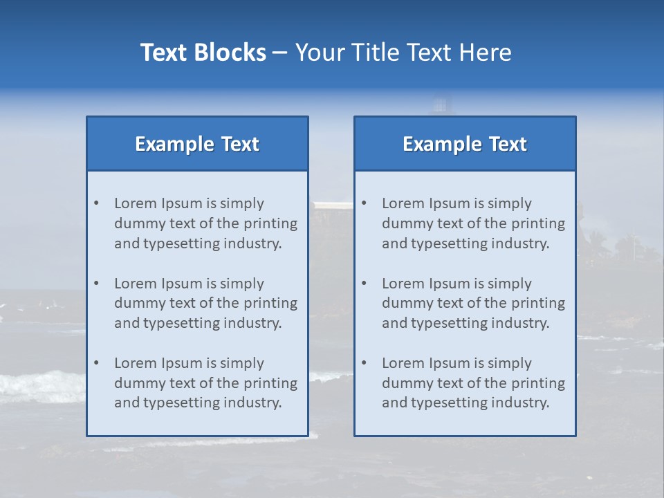 A Lighthouse Sitting On Top Of A Green Hill Next To The Ocean PowerPoint Template