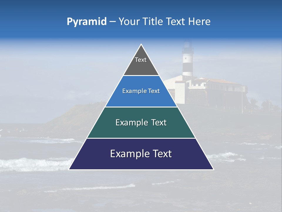 A Lighthouse Sitting On Top Of A Green Hill Next To The Ocean PowerPoint Template