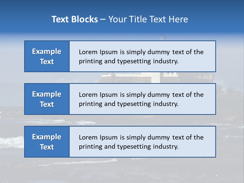 A Lighthouse Sitting On Top Of A Green Hill Next To The Ocean PowerPoint Template