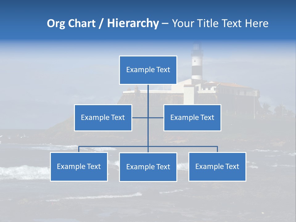 A Lighthouse Sitting On Top Of A Green Hill Next To The Ocean PowerPoint Template