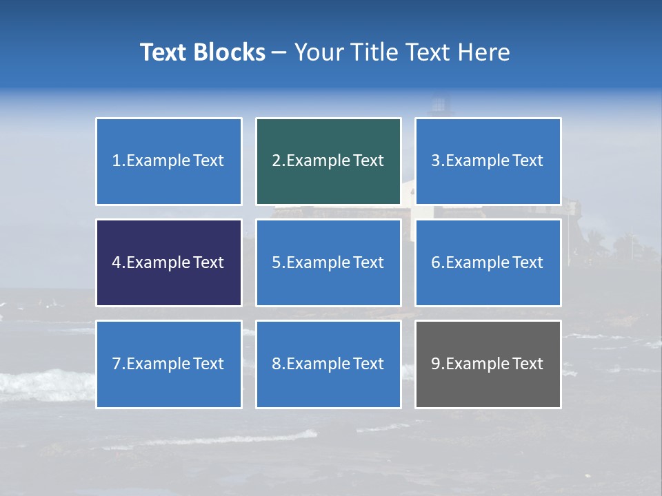 A Lighthouse Sitting On Top Of A Green Hill Next To The Ocean PowerPoint Template