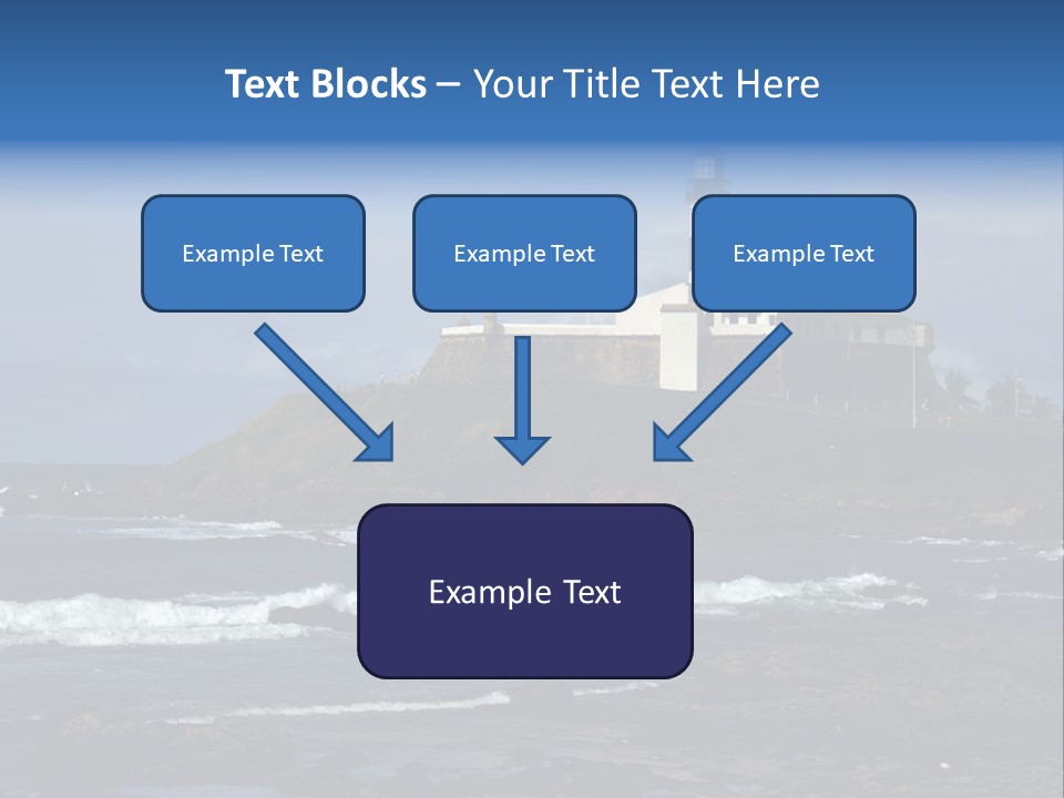 A Lighthouse Sitting On Top Of A Green Hill Next To The Ocean PowerPoint Template