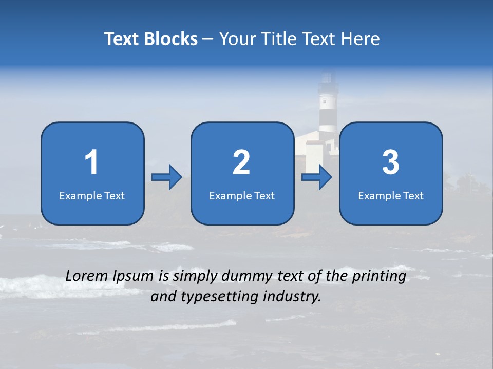 A Lighthouse Sitting On Top Of A Green Hill Next To The Ocean PowerPoint Template
