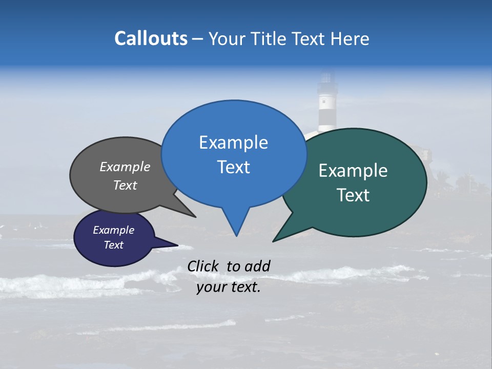 A Lighthouse Sitting On Top Of A Green Hill Next To The Ocean PowerPoint Template