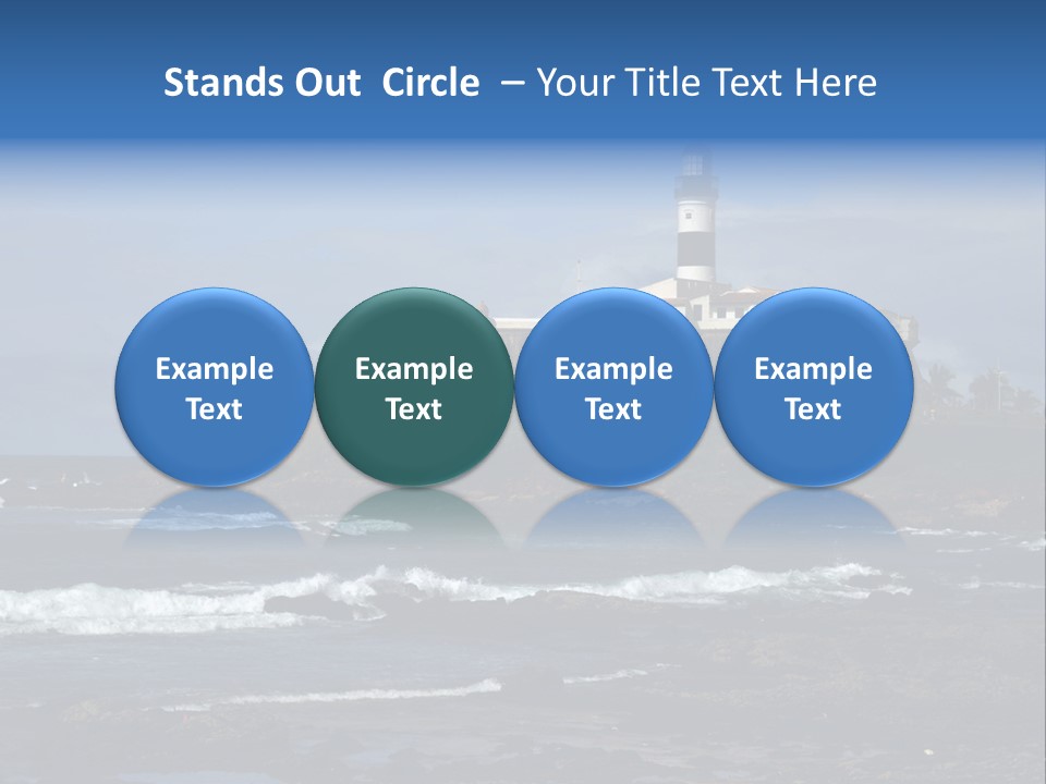 A Lighthouse Sitting On Top Of A Green Hill Next To The Ocean PowerPoint Template