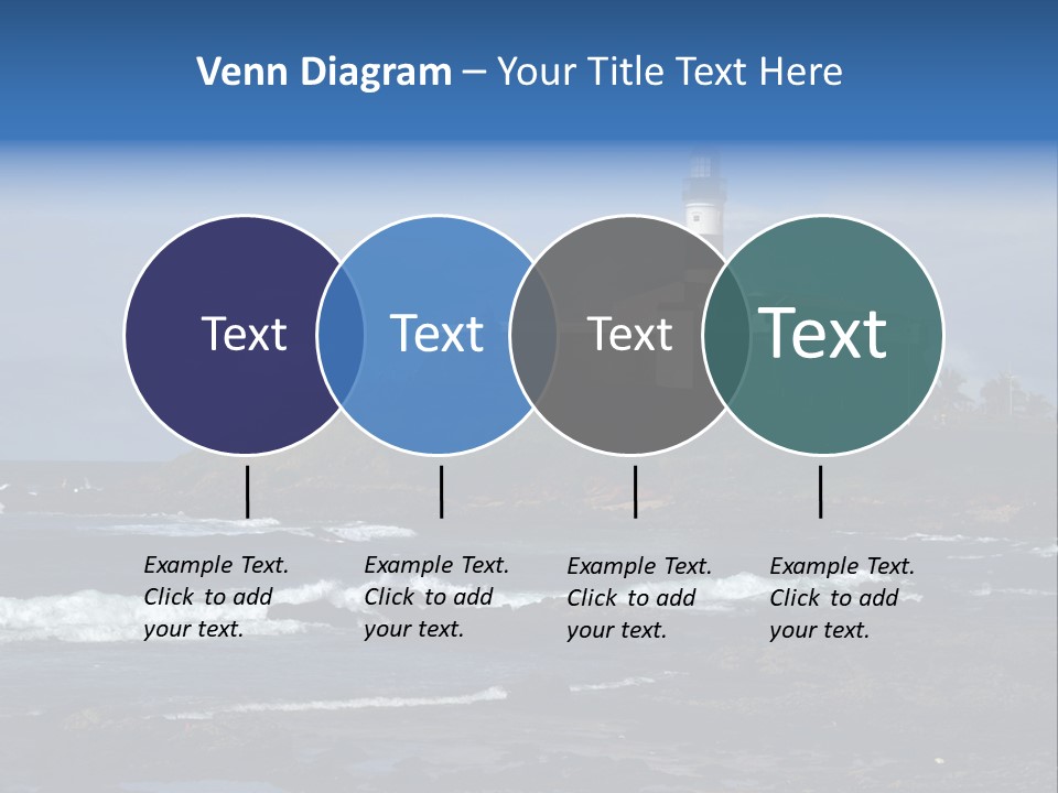 A Lighthouse Sitting On Top Of A Green Hill Next To The Ocean PowerPoint Template