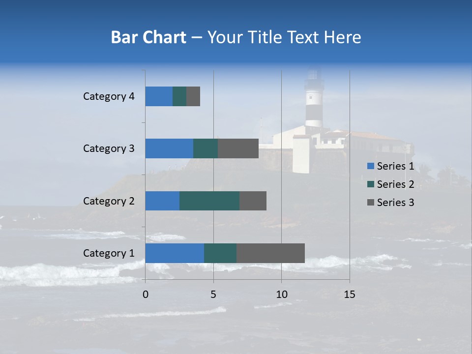 A Lighthouse Sitting On Top Of A Green Hill Next To The Ocean PowerPoint Template