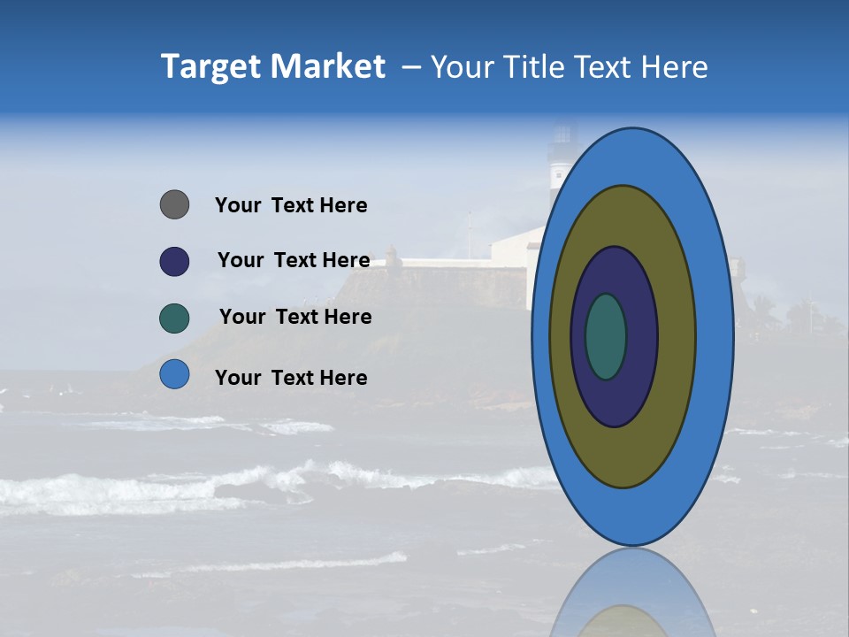 A Lighthouse Sitting On Top Of A Green Hill Next To The Ocean PowerPoint Template