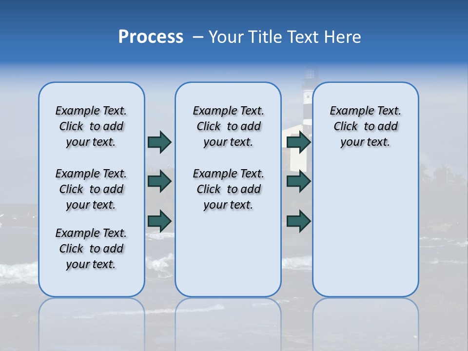 A Lighthouse Sitting On Top Of A Green Hill Next To The Ocean PowerPoint Template