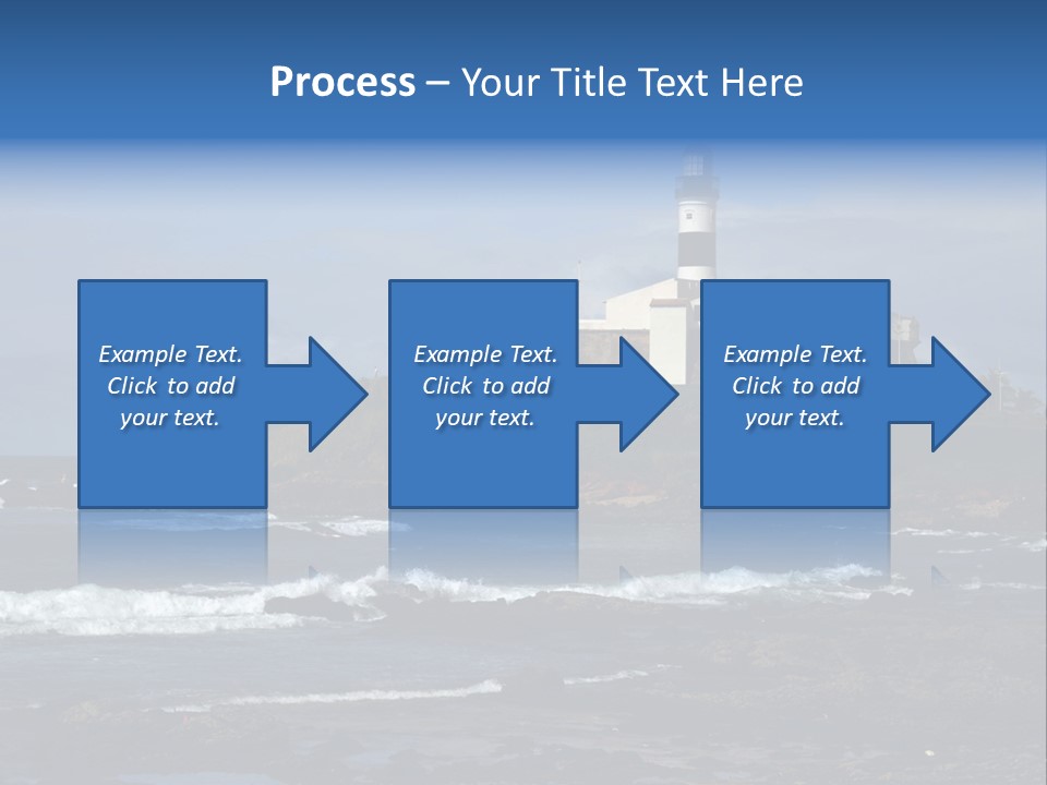 A Lighthouse Sitting On Top Of A Green Hill Next To The Ocean PowerPoint Template