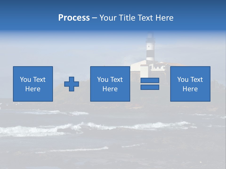 A Lighthouse Sitting On Top Of A Green Hill Next To The Ocean PowerPoint Template
