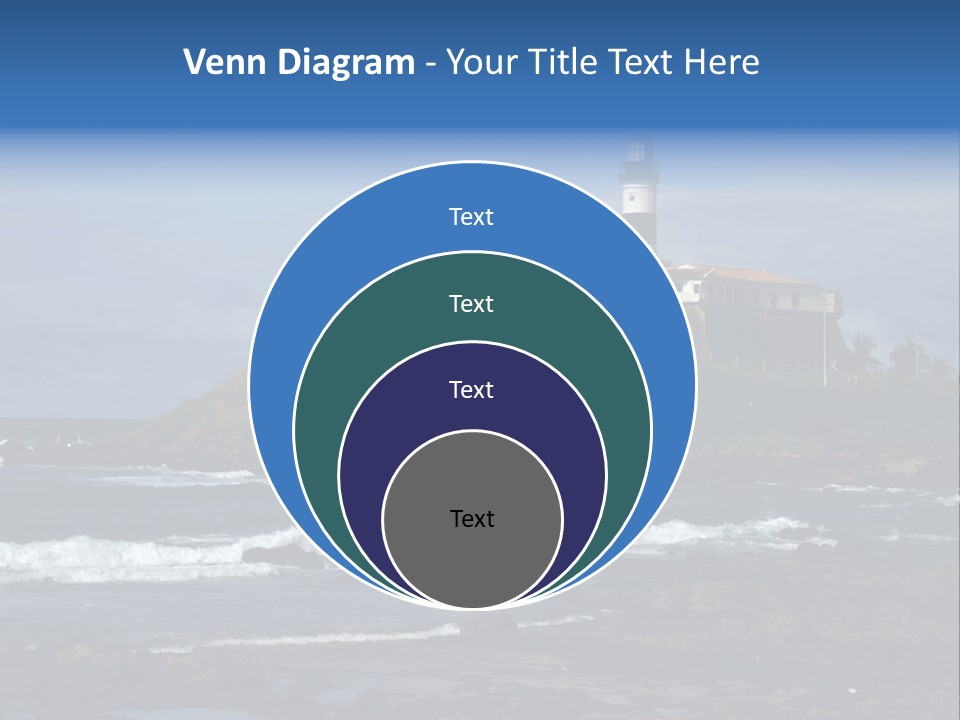 A Lighthouse Sitting On Top Of A Green Hill Next To The Ocean PowerPoint Template
