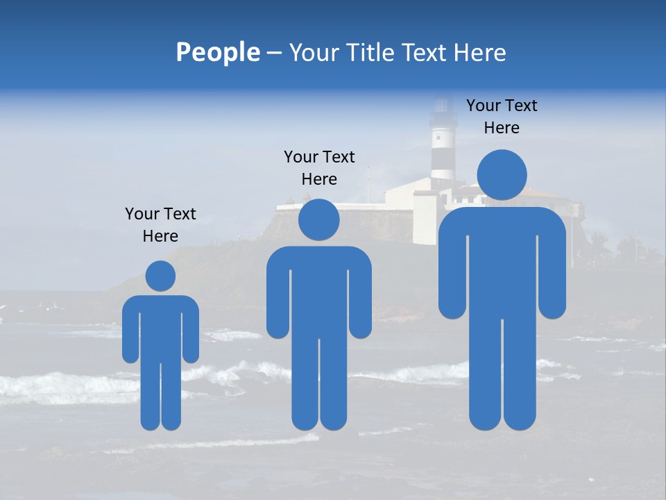 A Lighthouse Sitting On Top Of A Green Hill Next To The Ocean PowerPoint Template