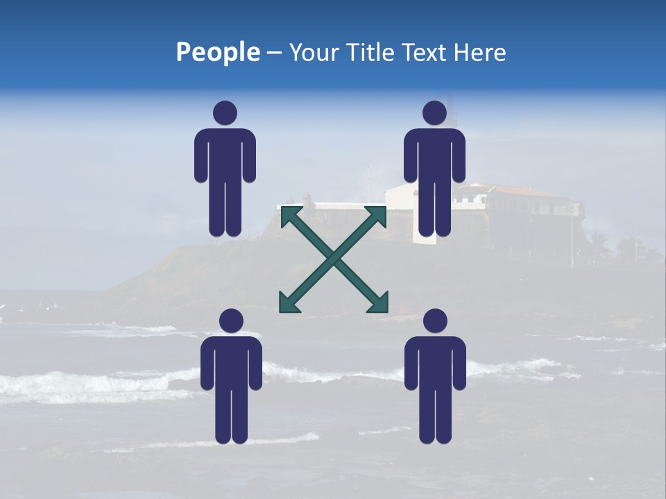 A Lighthouse Sitting On Top Of A Green Hill Next To The Ocean PowerPoint Template