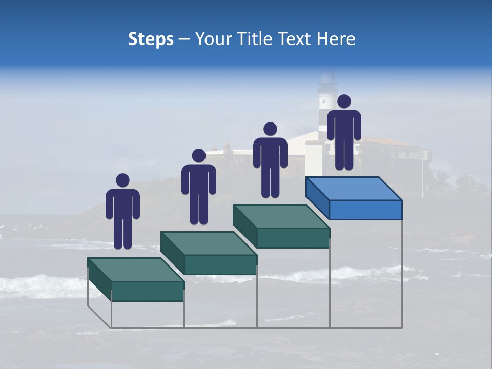 A Lighthouse Sitting On Top Of A Green Hill Next To The Ocean PowerPoint Template