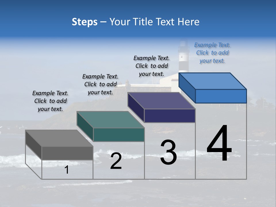 A Lighthouse Sitting On Top Of A Green Hill Next To The Ocean PowerPoint Template
