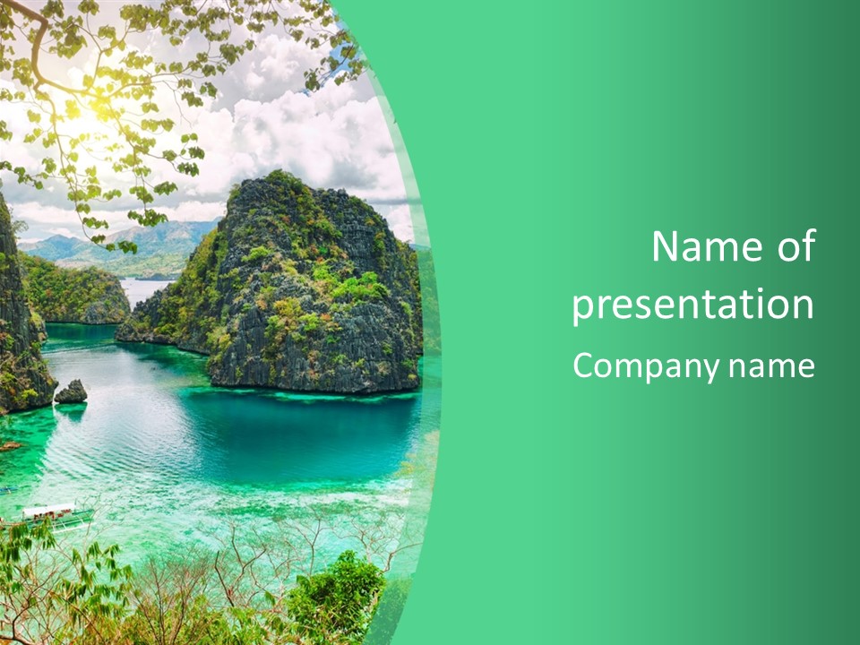 Vertical Ocean Sea PowerPoint Template