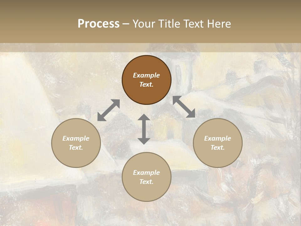 A Painting Of A Snowy Village With A Church In The Background PowerPoint Template