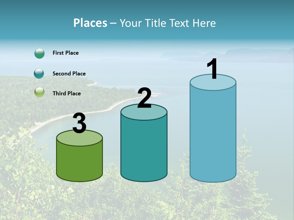 A Large Body Of Water Surrounded By Trees PowerPoint Template