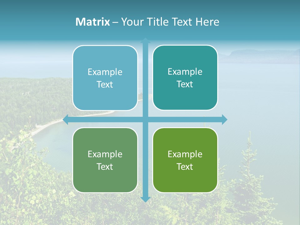 A Large Body Of Water Surrounded By Trees PowerPoint Template