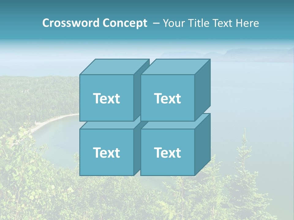 A Large Body Of Water Surrounded By Trees PowerPoint Template