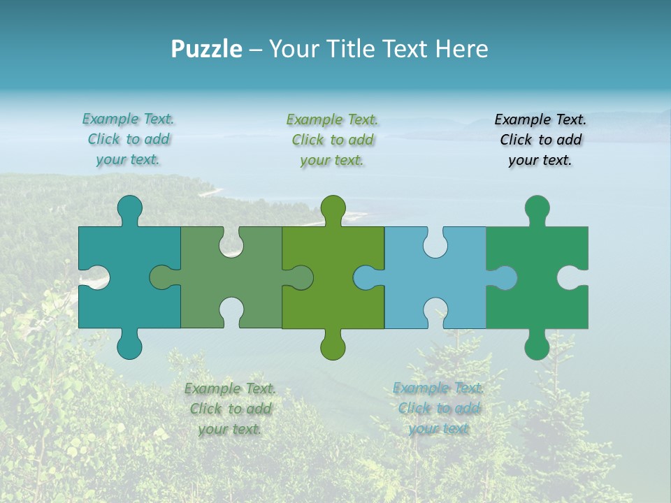 A Large Body Of Water Surrounded By Trees PowerPoint Template