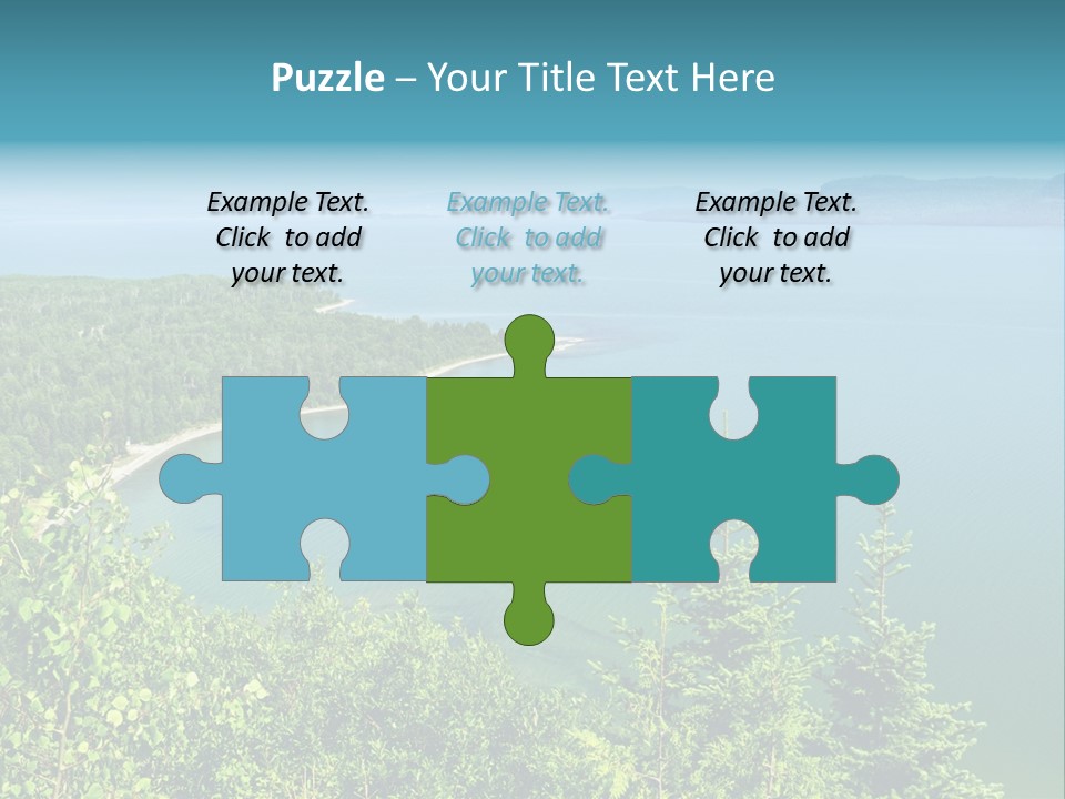 A Large Body Of Water Surrounded By Trees PowerPoint Template