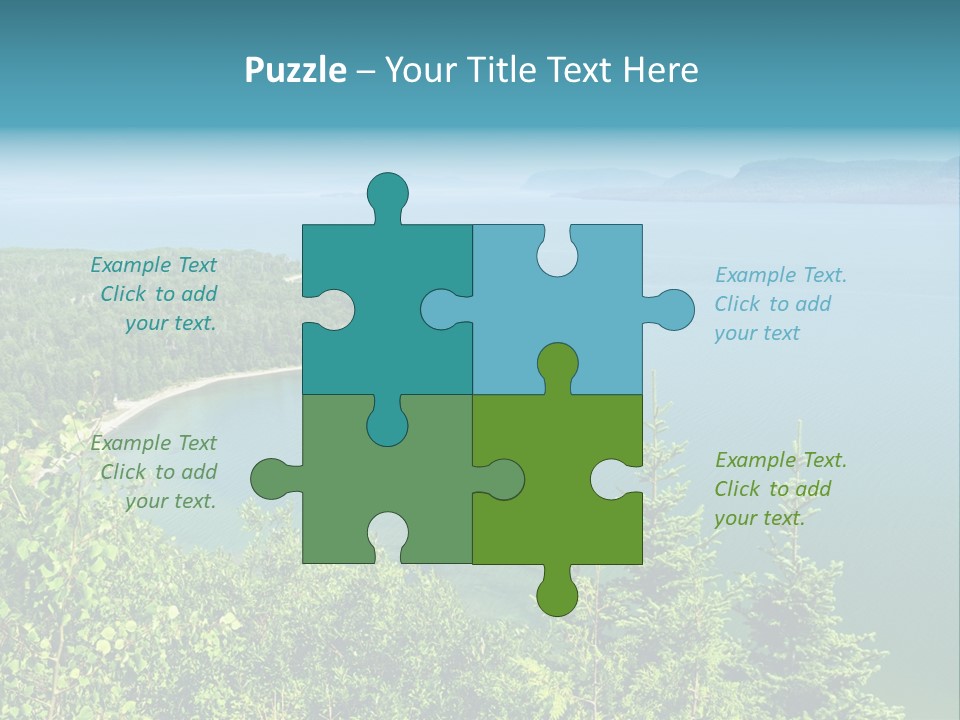 A Large Body Of Water Surrounded By Trees PowerPoint Template