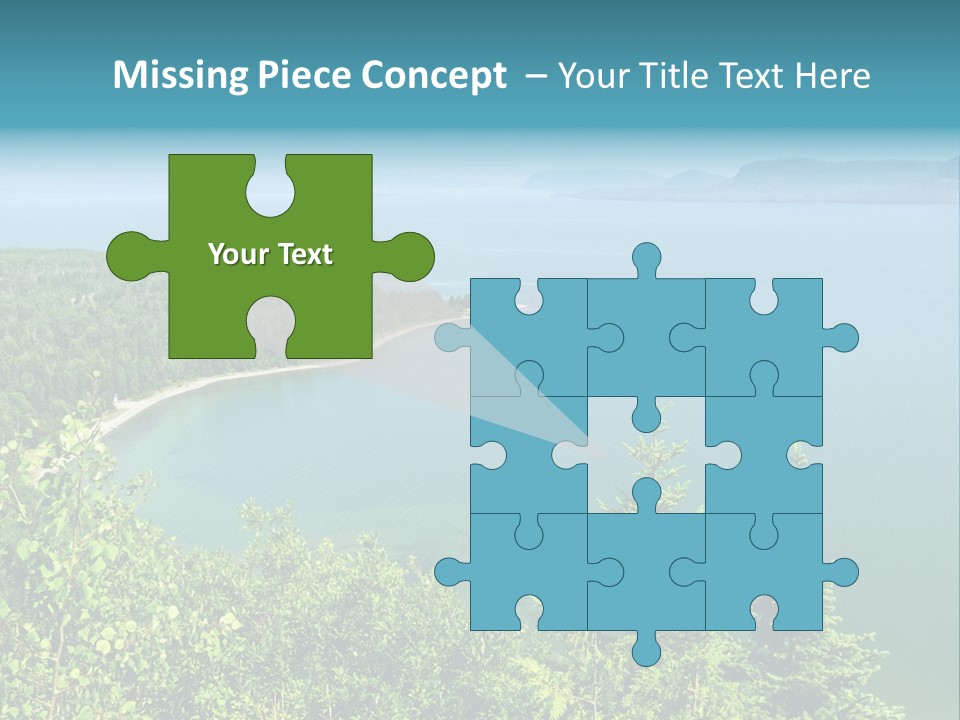 A Large Body Of Water Surrounded By Trees PowerPoint Template