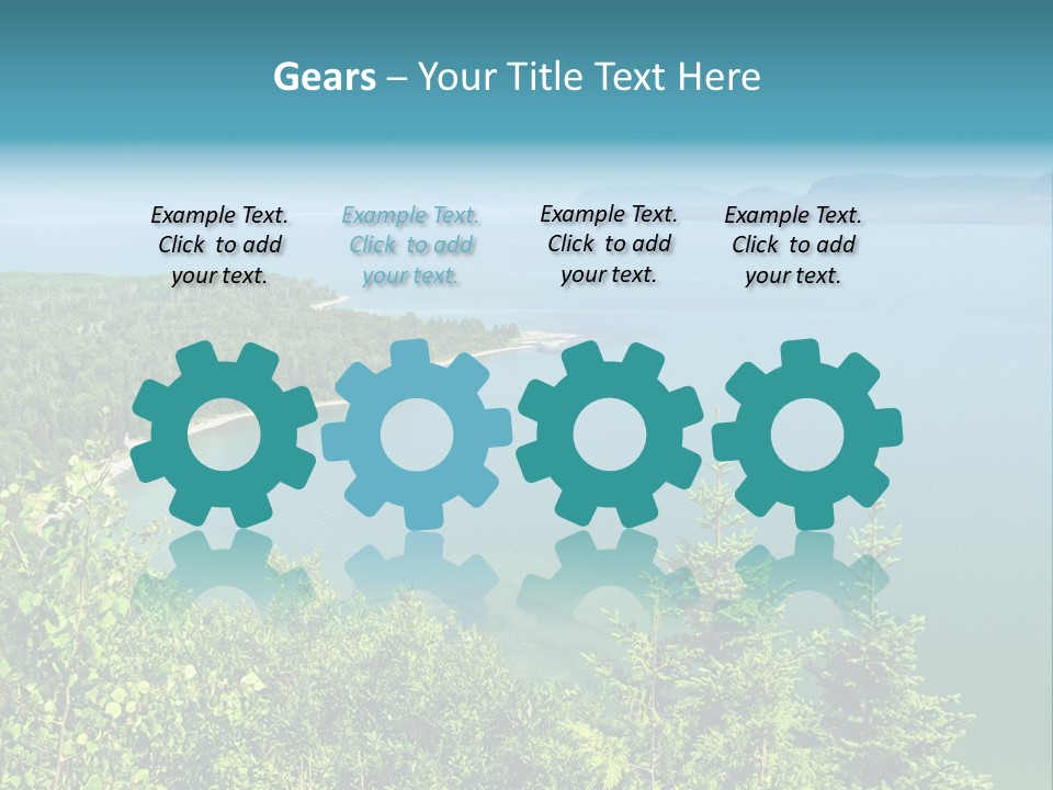 A Large Body Of Water Surrounded By Trees PowerPoint Template