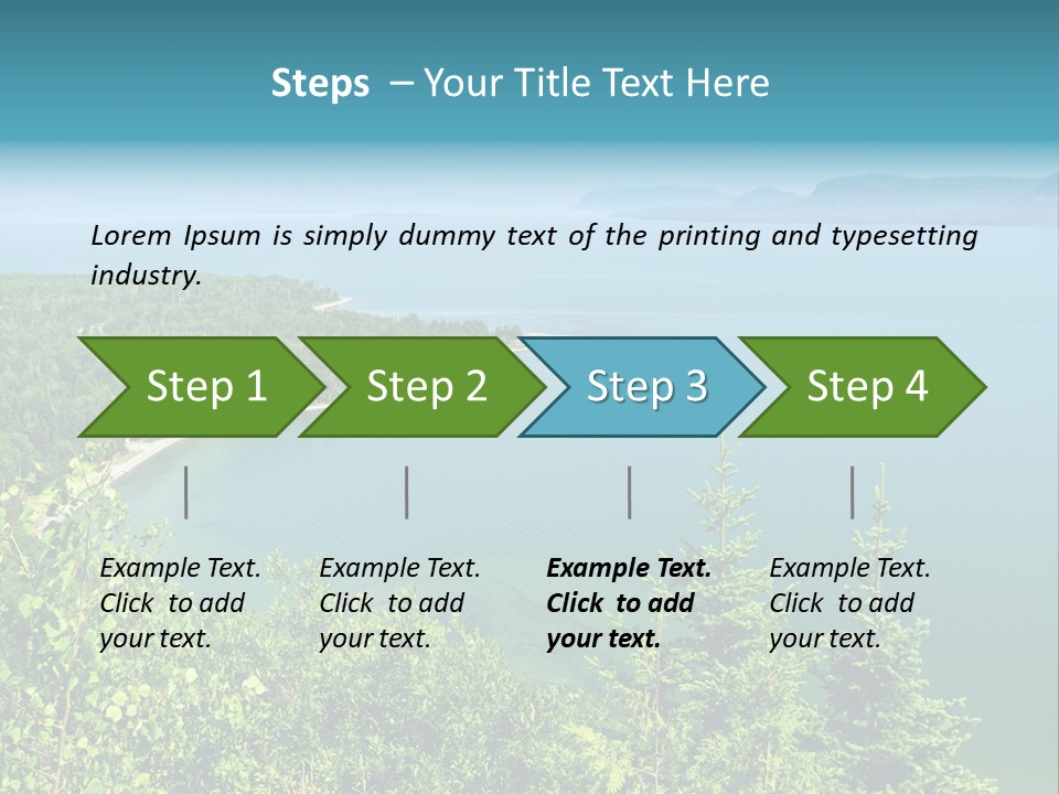 A Large Body Of Water Surrounded By Trees PowerPoint Template