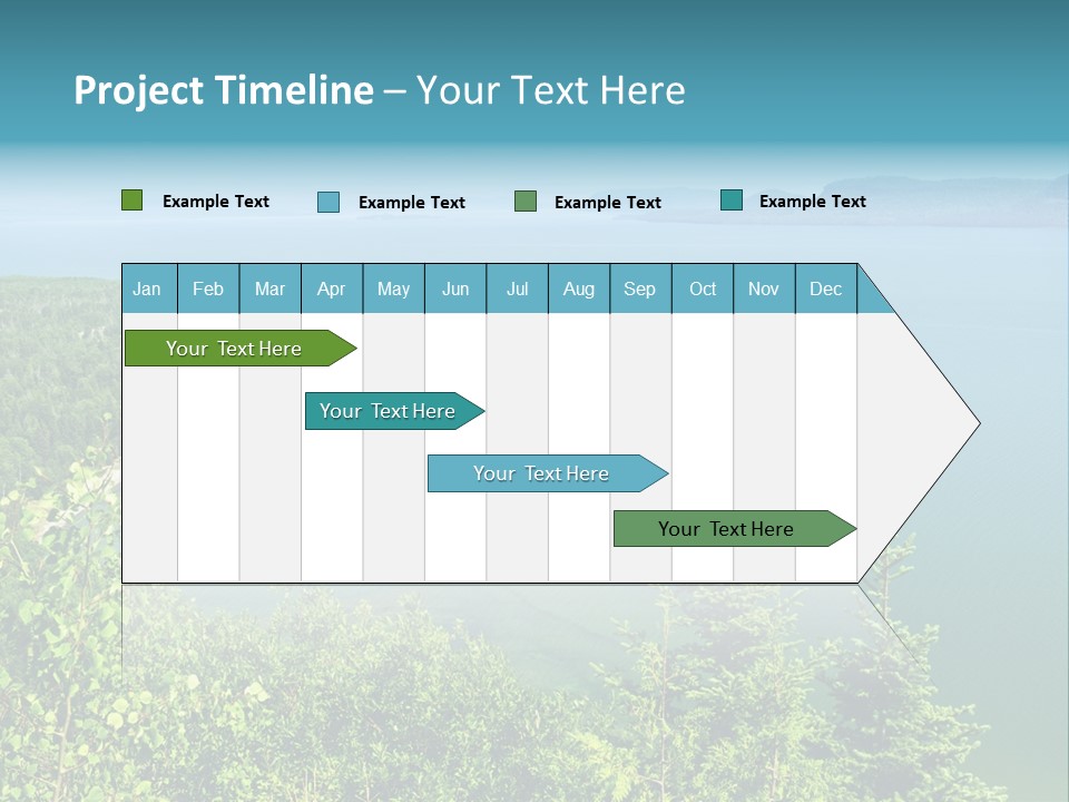 A Large Body Of Water Surrounded By Trees PowerPoint Template